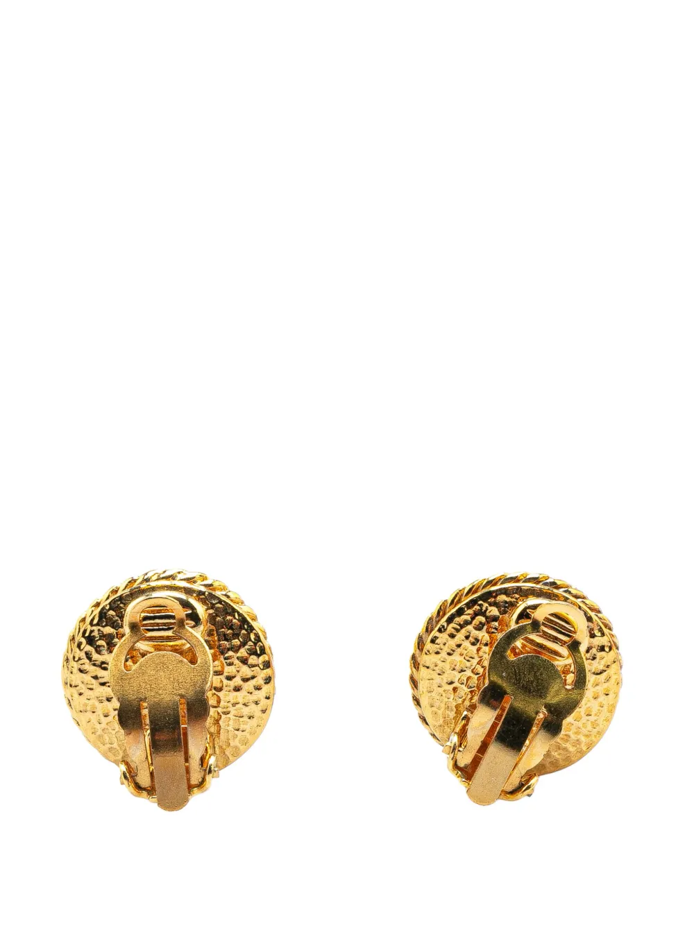 CHANEL Pre-Owned 1995 Gold Plated Faux Pearl CC Clip On Earrings costume earrings - Goud