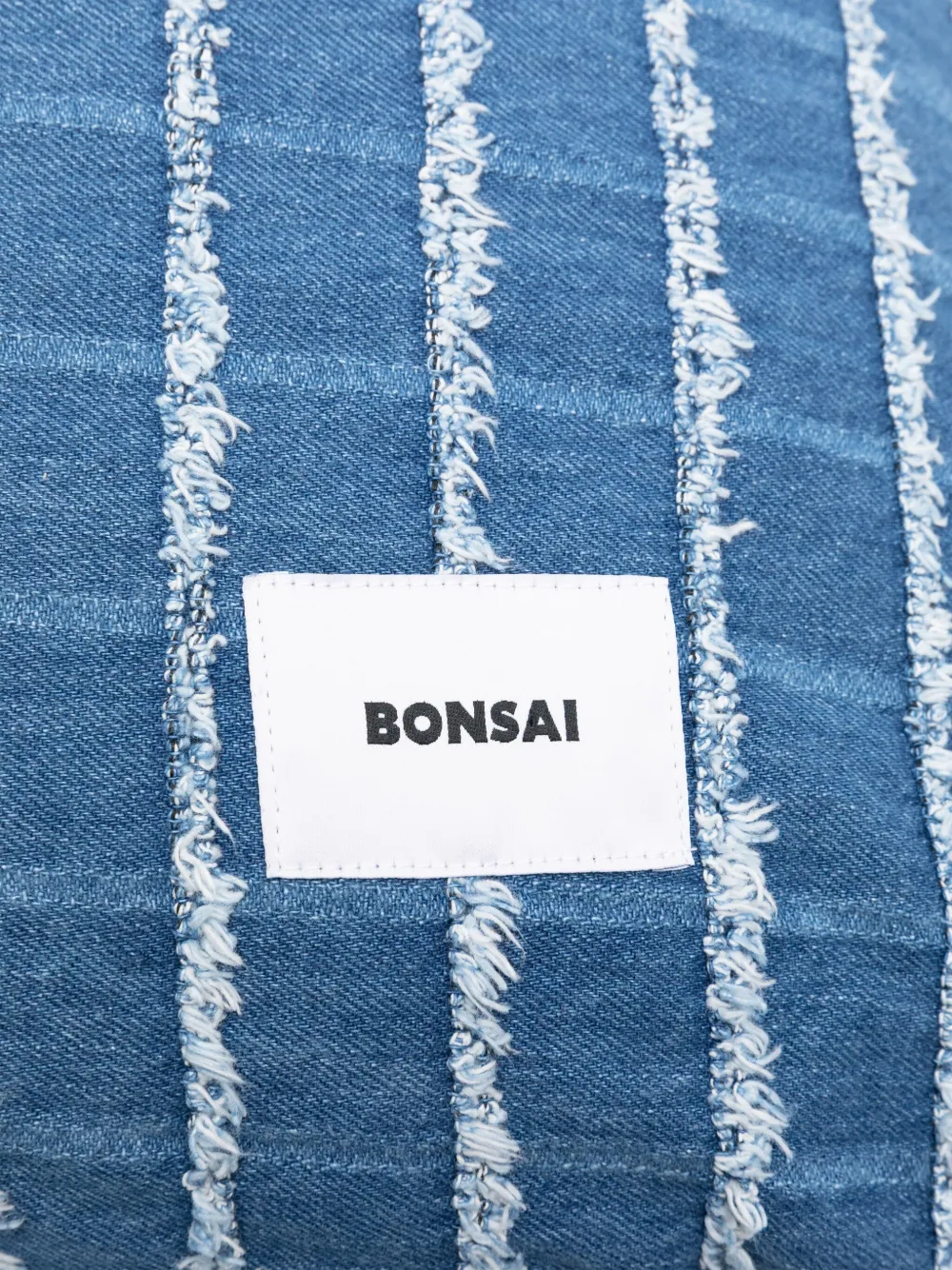 Bonsai Maxi Checked Denim Cushion (65cm X 65cm) In Blue