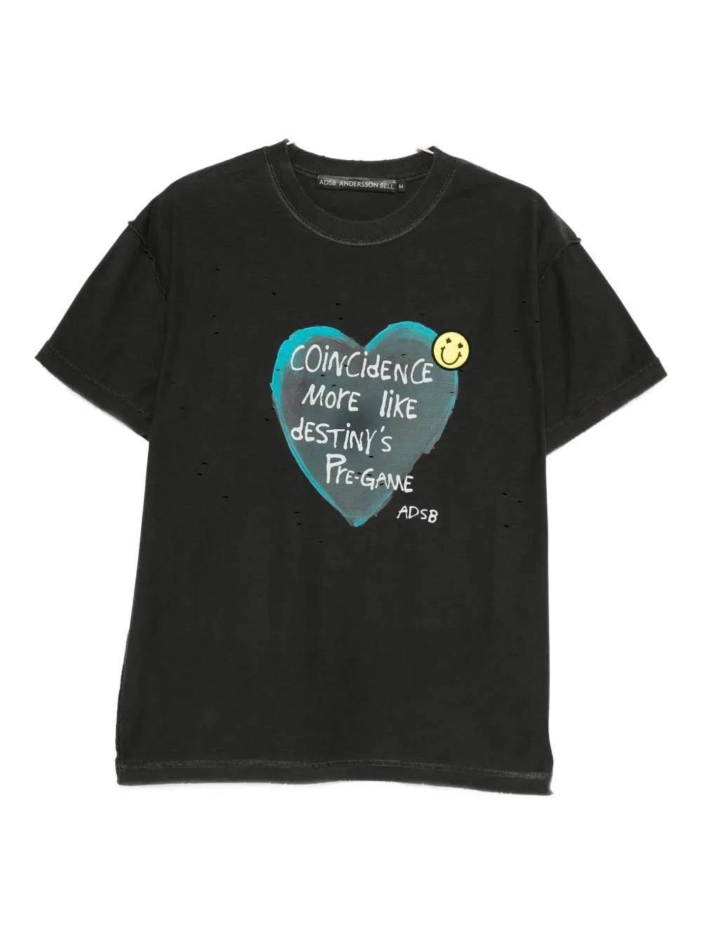 Andersson Bell Heart Slogan-print T-shirt In Black