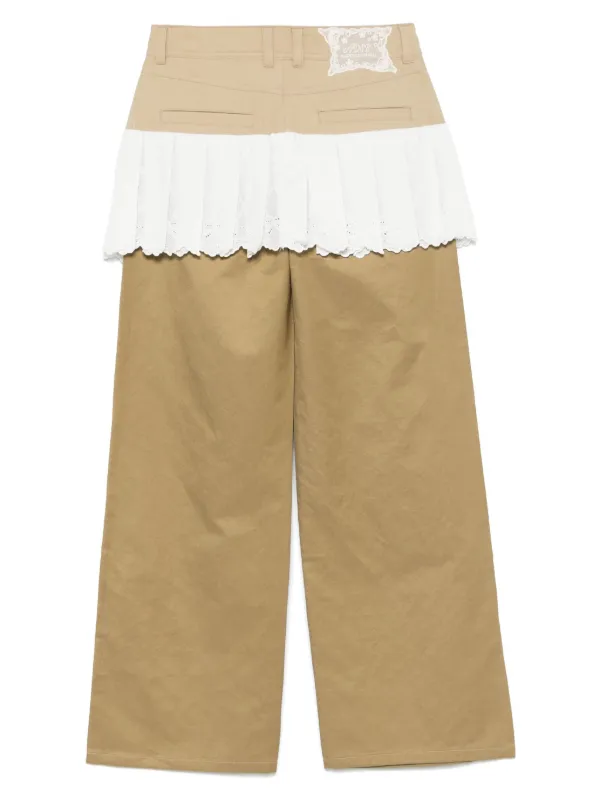 ANDERSSON BELL レースプリーツスカートパンツ ベージュ Andersson Bell レースプリーツ パンツ | ニュートラル