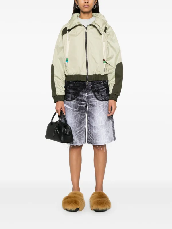 Andersson Bell lace-panels Denim Shorts | White | FARFETCH