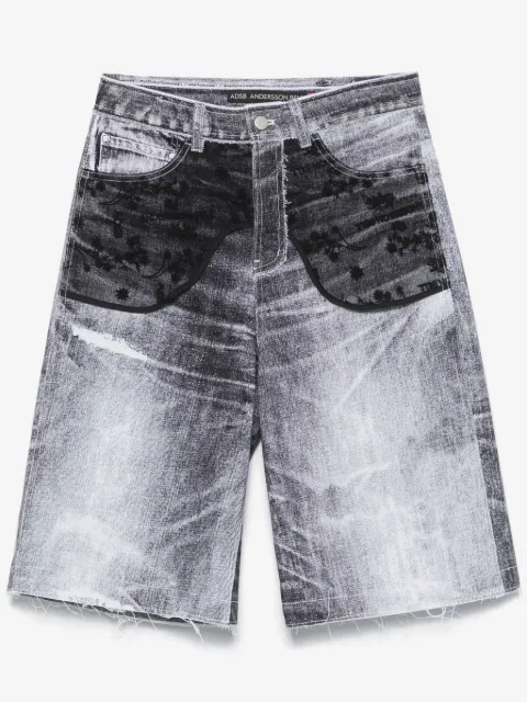 Andersson Bell Jeansshorts mit Spitzeneinsätzen