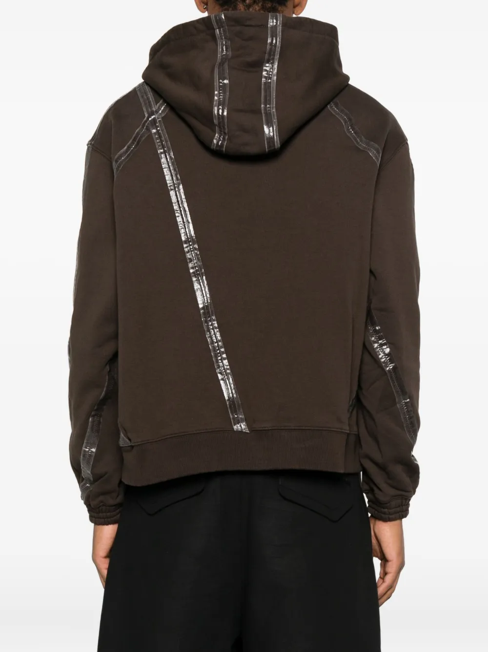 A-COLD-WALL* Antenne striped cotton hoodie Bruin
