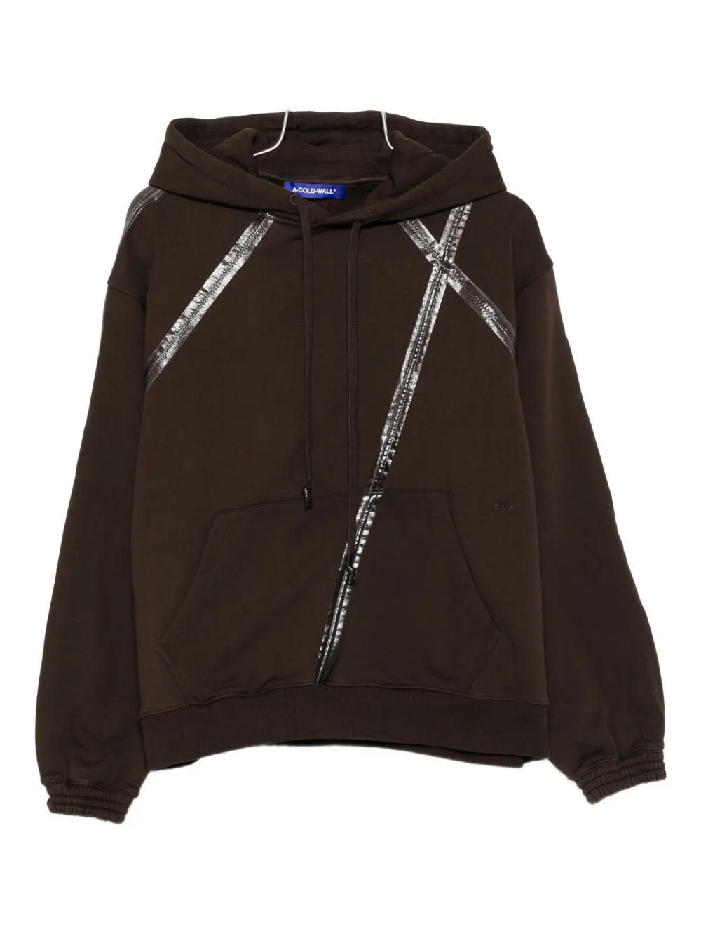 A-COLD-WALL* Antenne striped cotton hoodie Bruin