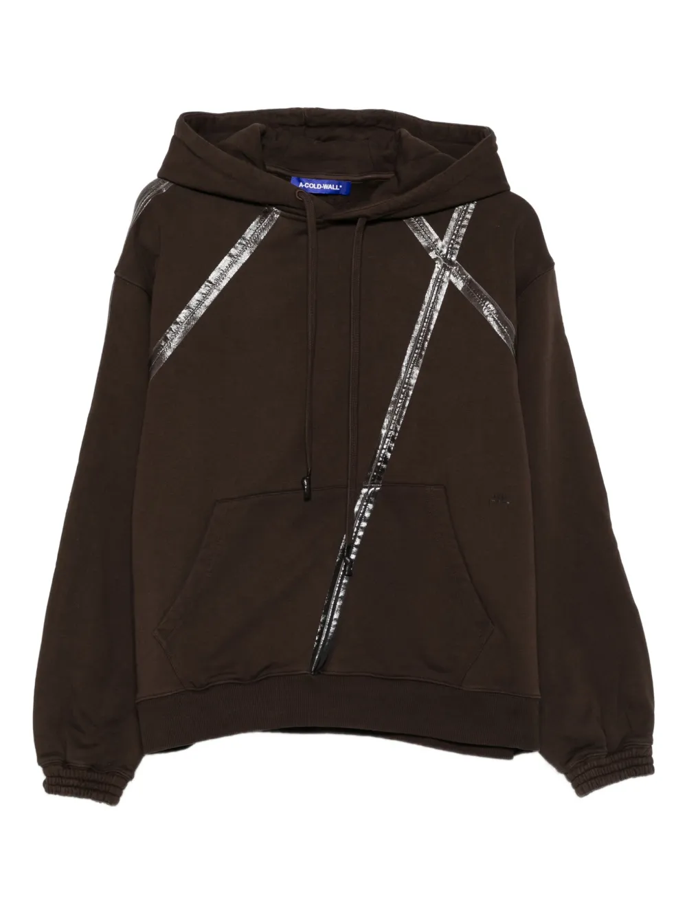 A-COLD-WALL* Antenne gestreepte katoenen hoodie Bruin