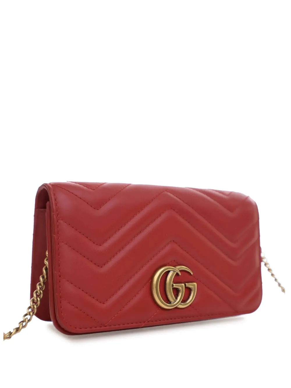 Gucci Pre-Owned 2016-2024 Super Mini Leather GG Marmont Matelasse crossbody bag - Rood