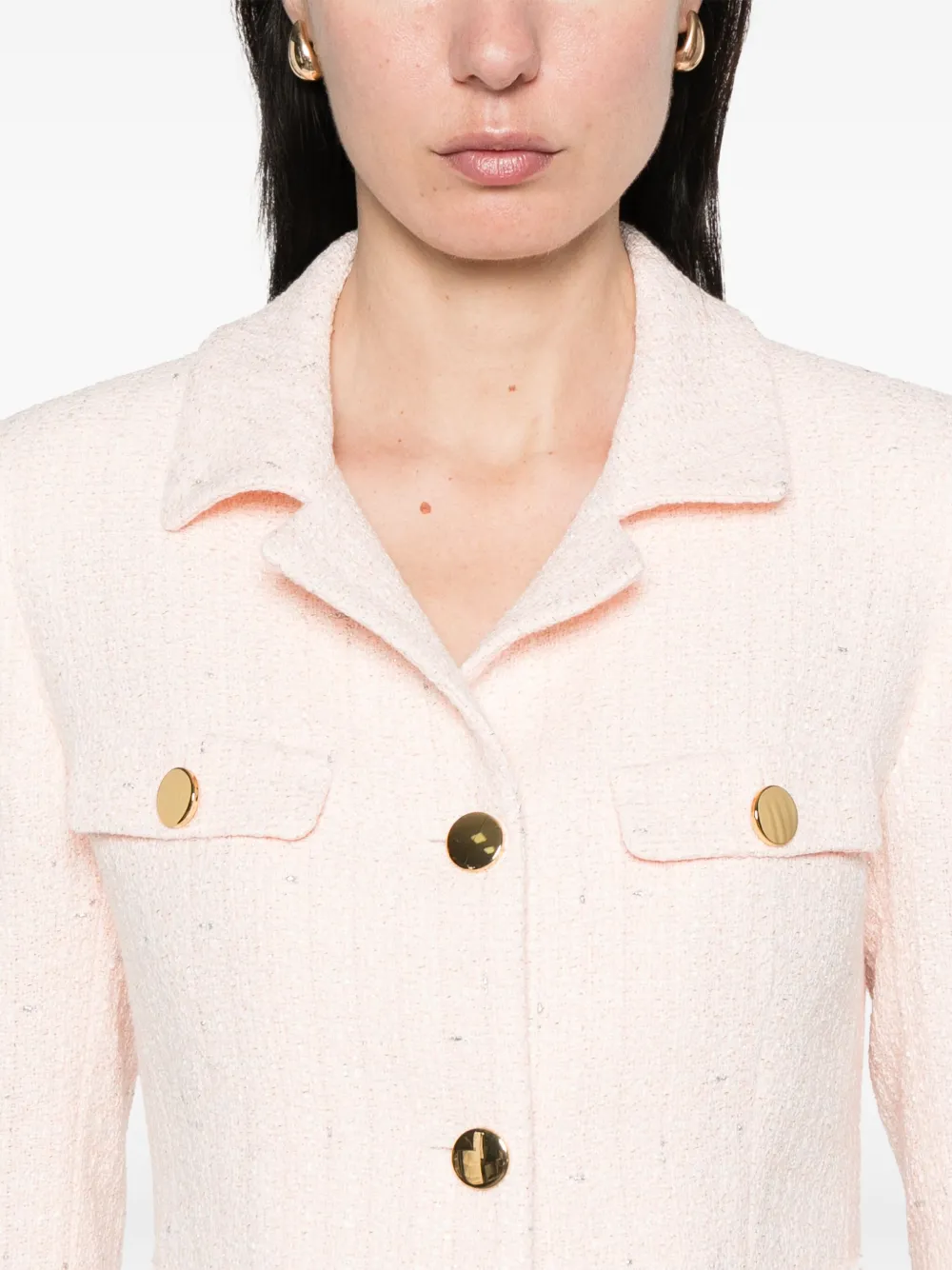 Tagliatore Tweed jack met enkele rij knopen Roze
