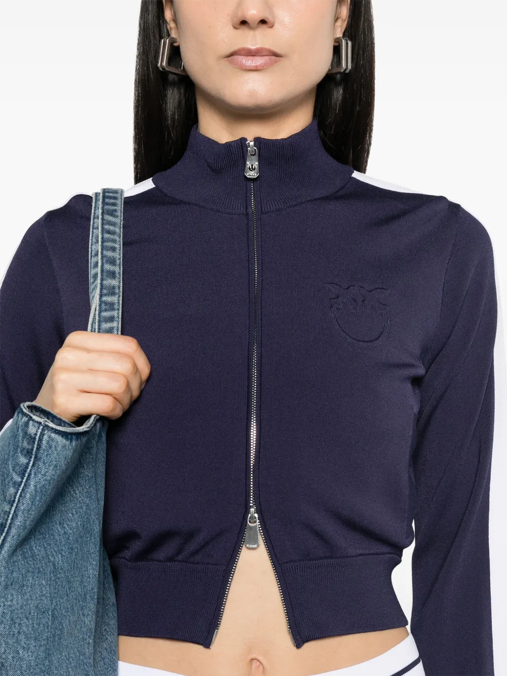 Shop Pinko Embossed-logo Sweatshirt In Blau