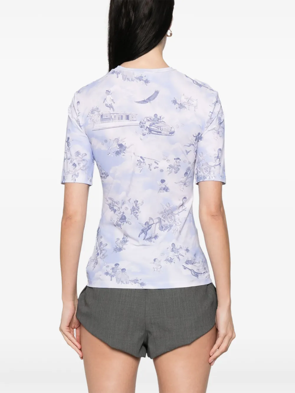 Off-White T-shirt met print Blauw