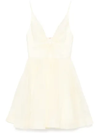ZIMMERMANN Illuminate V-neck Mini Dress | Yellow | FARFETCH