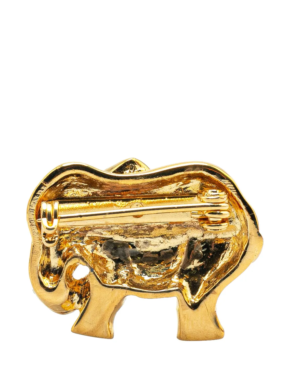 Hermès Pre-Owned 20th Century Gold Plated Elephant Pin Brooch costume brooch - Goud