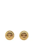 CHANEL Pre-Owned 1980-1990 Gold Plated CC Round Clip on Earrings costume earrings
