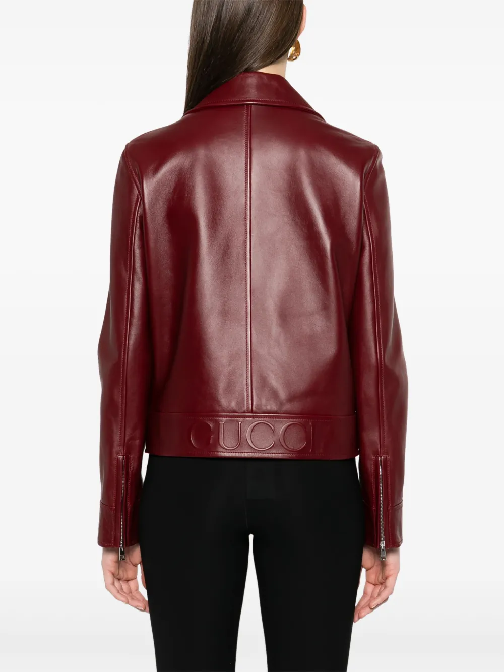 Gucci Leren bikerjack Rood