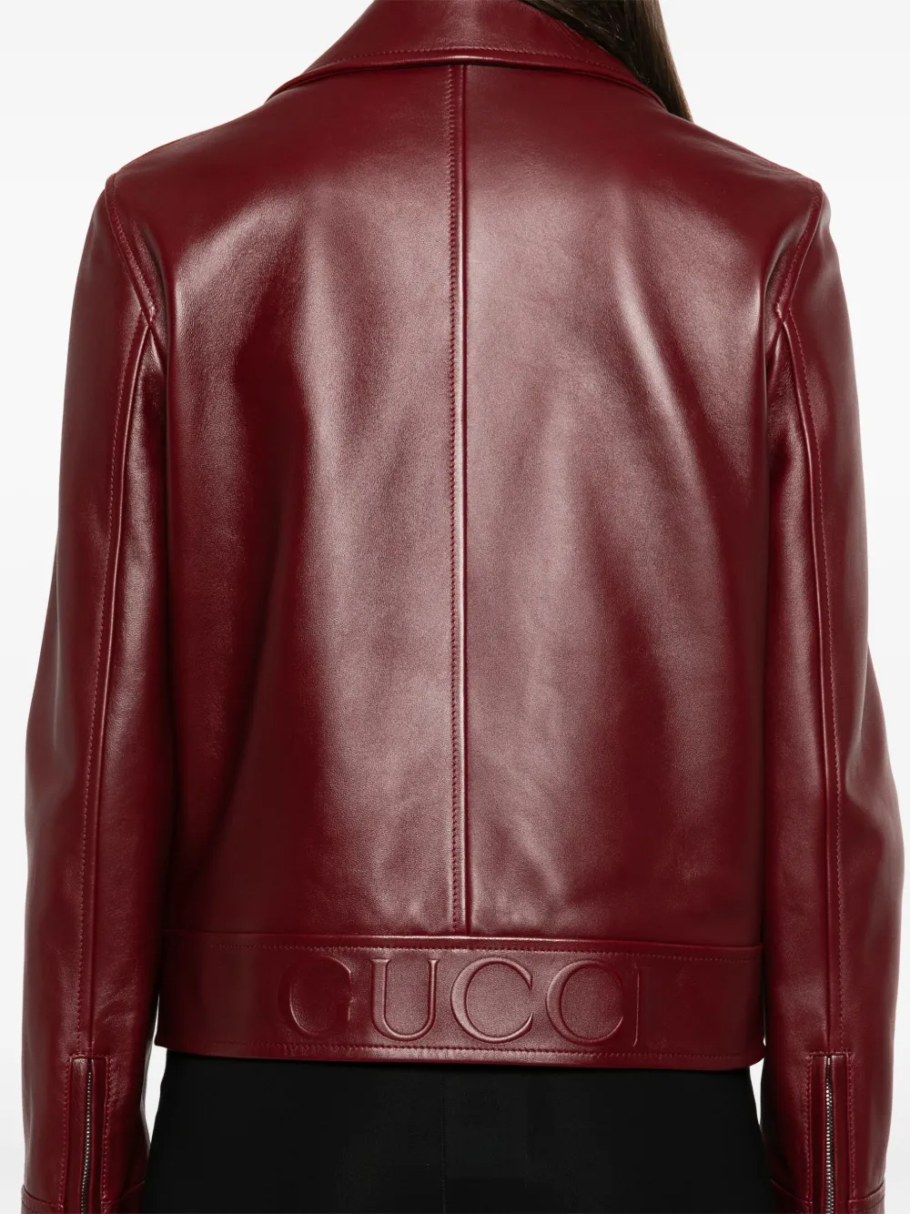 Gucci Leren bikerjack Rood