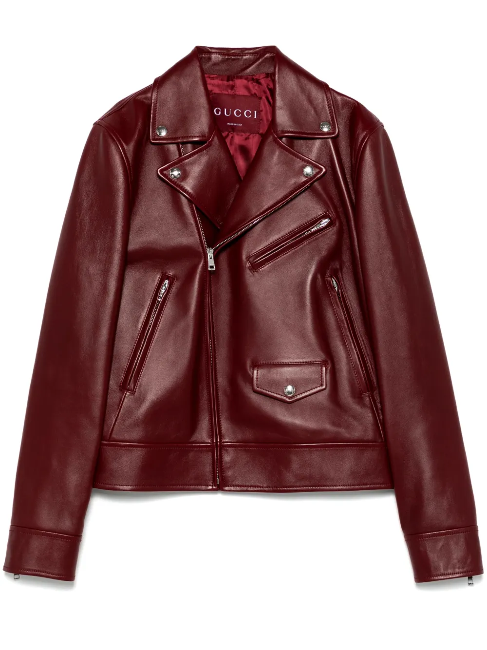 Gucci Leren bikerjack Rood