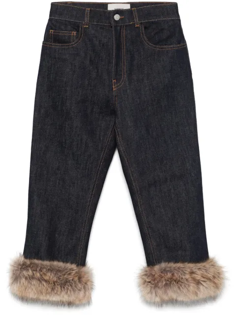 Coperni faux-fur trim jeans