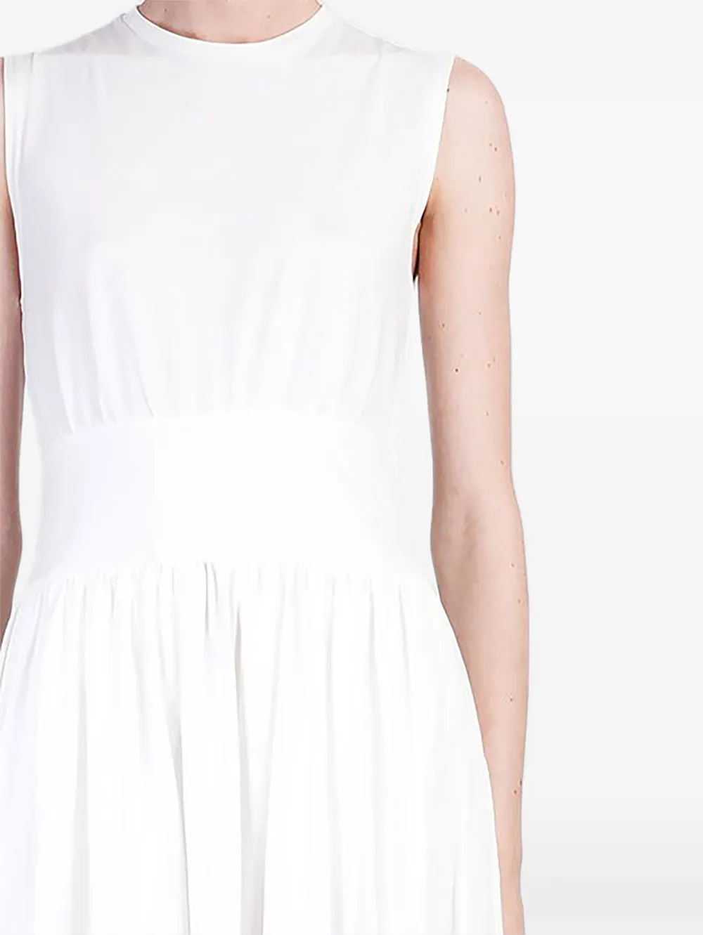 TOTEME Geribbelde jurk met gesmockte rok - Wit