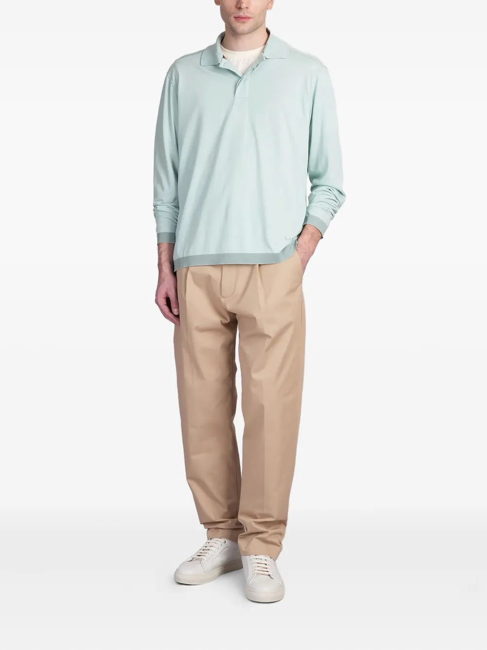 Paul Smith Poloshirt met geborduurd logo - Blauw