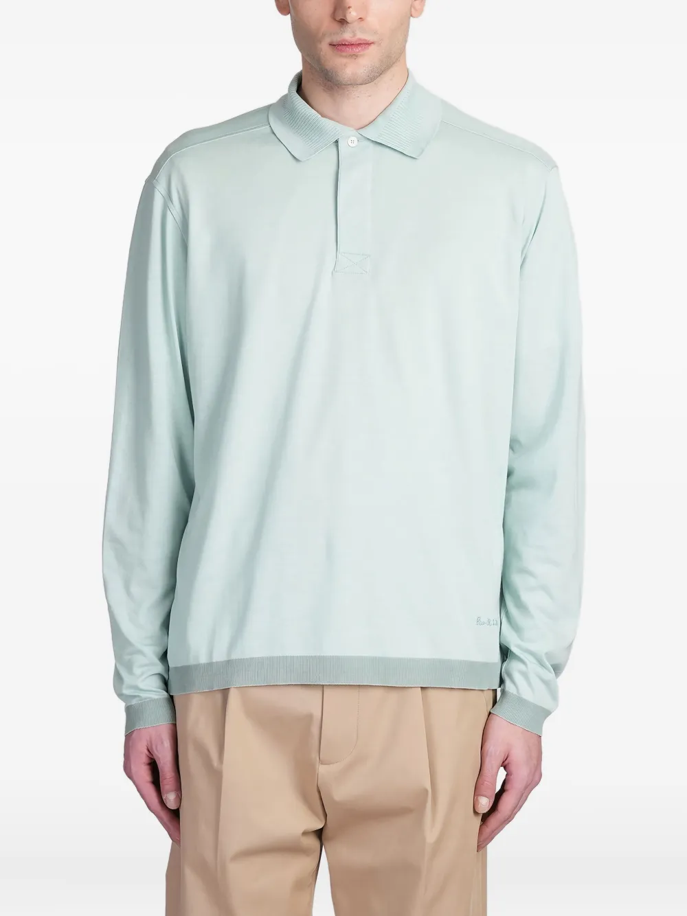 Paul Smith embroidered-logo polo shirt - ブルー Paul Smith embroidered-logo polo shirt - ブルー