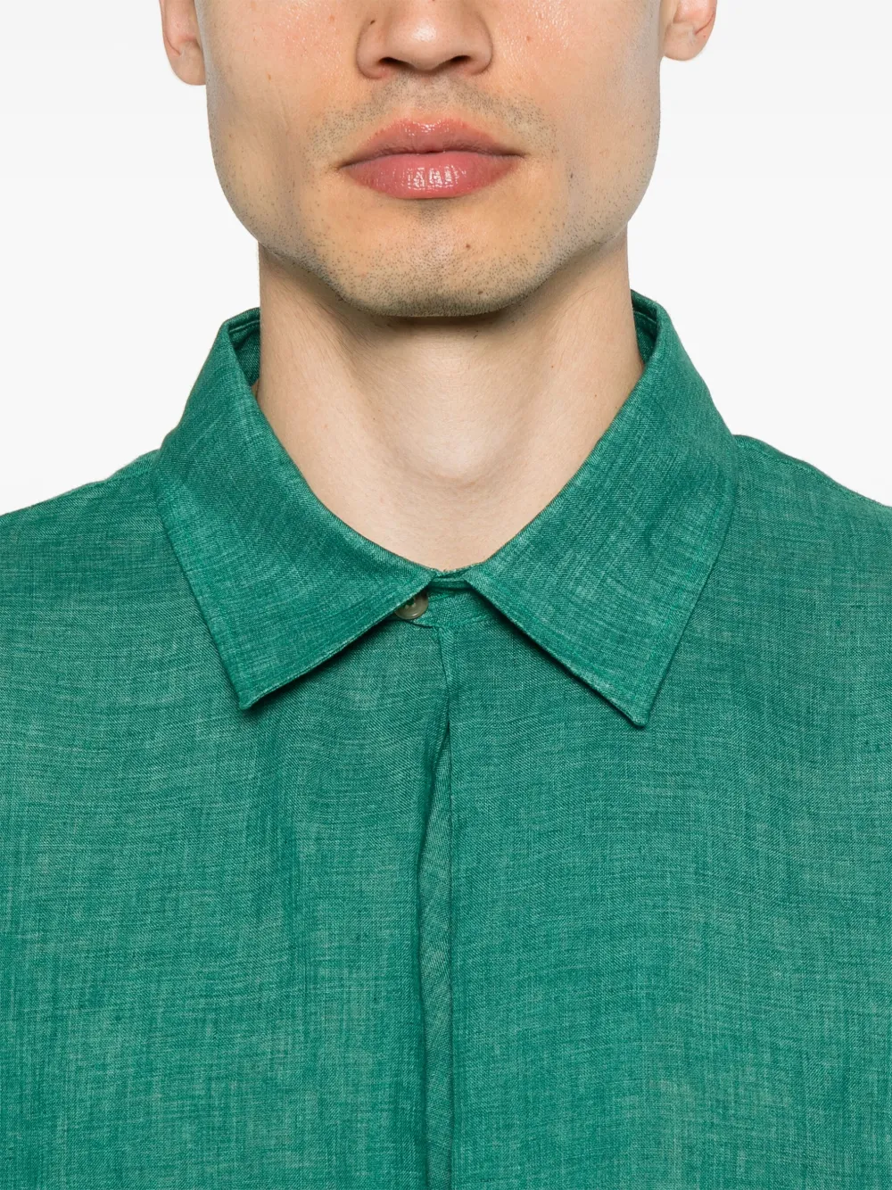 Shop Paul Smith Linen Shirt In Green