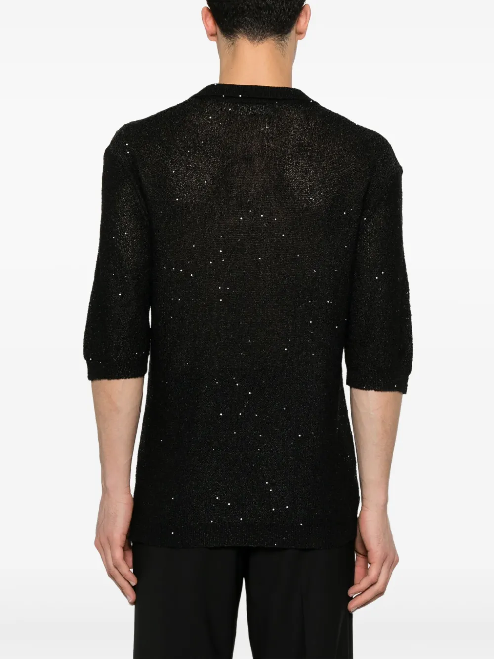 A Paper Kid Knitted T-shirt In Black