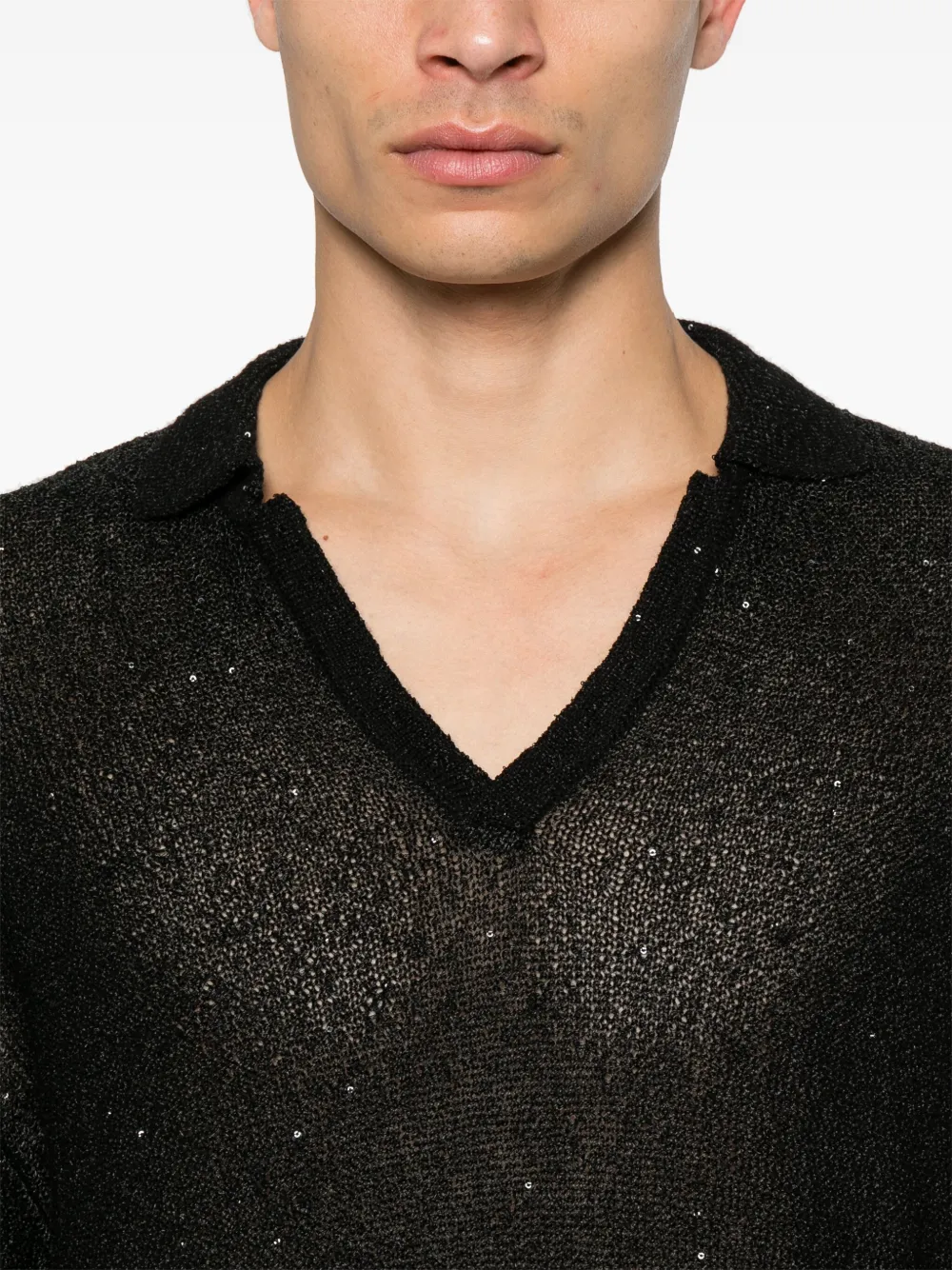 A Paper Kid Knitted T-shirt In Black
