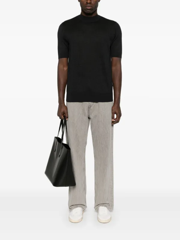 BRUNELLO CUCINELLI グレーコットン クルーネック半袖Tシャツ BRUNELLO CUCINELLI ブルネロ クチネリ SLIM FIT クルーネック
