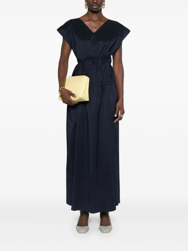 [FABIANA FILIPPI]インクブルーのドレス Fabiana Filippi Vネック ドレス | ブルー | FARFETCH JP