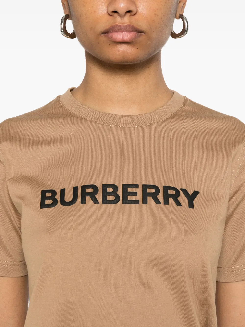 Burberry T-shirt met logoprint Bruin