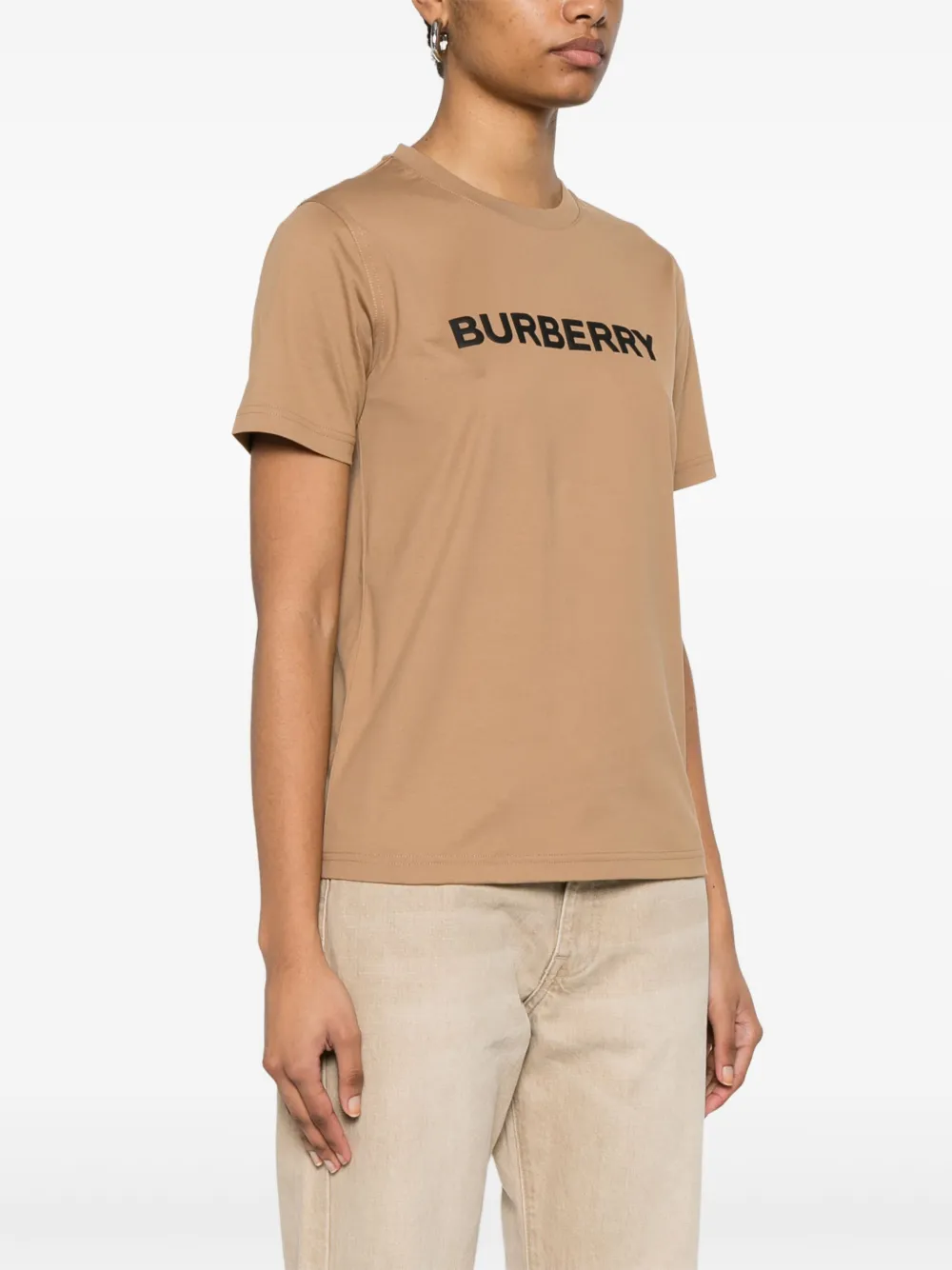 Burberry T-shirt met logoprint Bruin