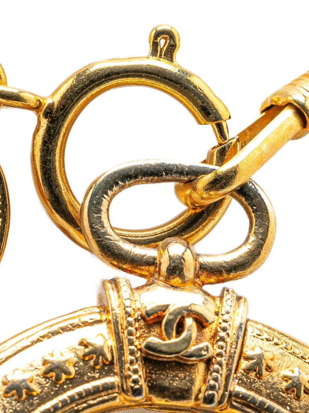 CHANEL Pre-Owned 1970-1980 vergulde halsketting met hanger en logodetail - Goud