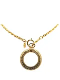 CHANEL Pre-Owned 1970-1980 Gold Plated Logo Loupe Magnifying Glass Pendant Necklace costume necklace