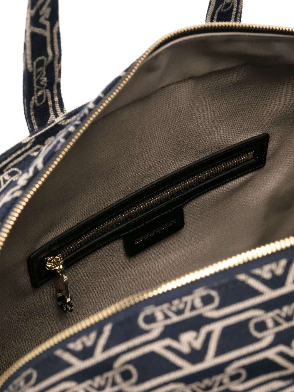 Emporio Armani Shopper met monogram jacquard Blauw