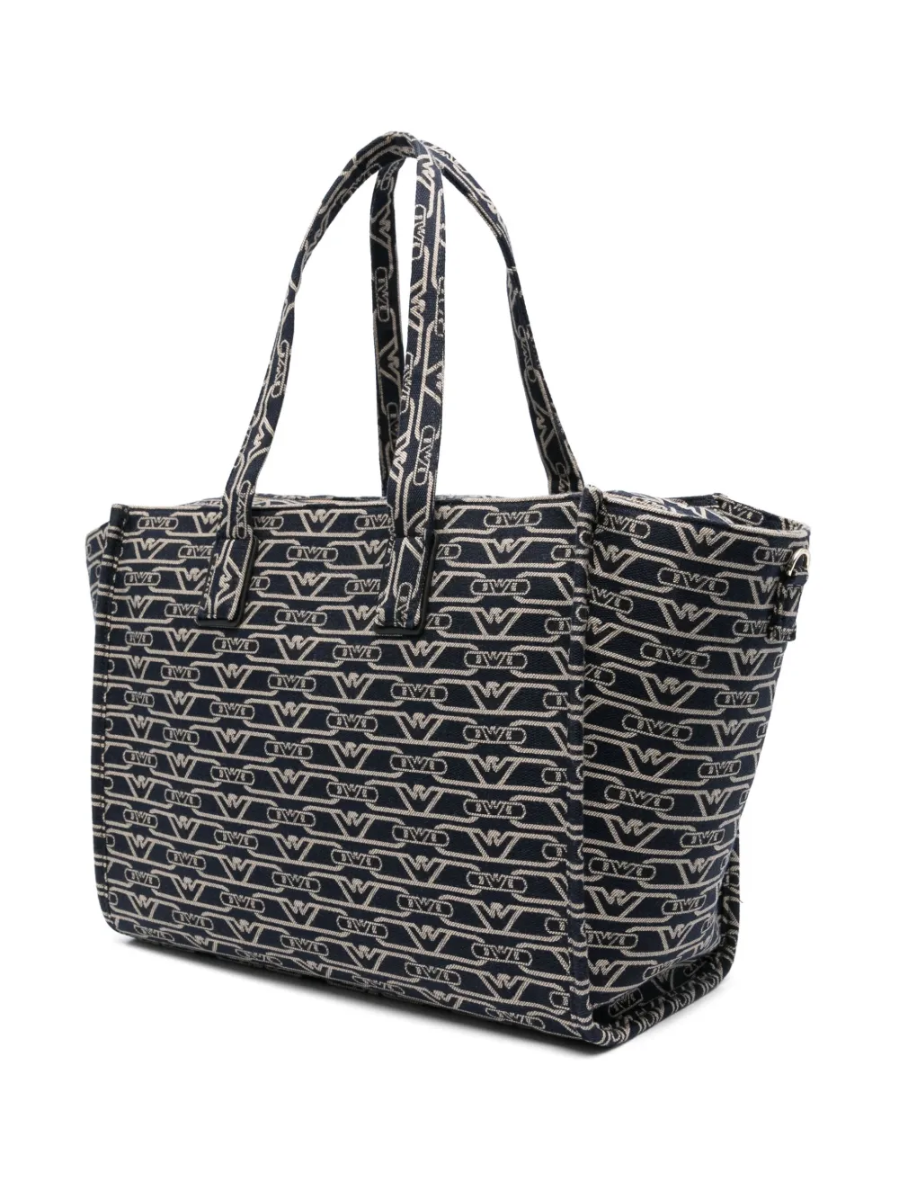 Emporio Armani Shopper met monogram jacquard Blauw