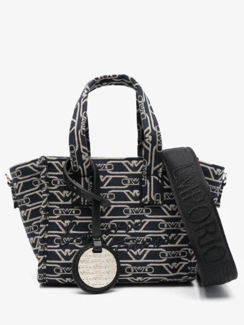 Emporio Armani tote con monograma en jacquard