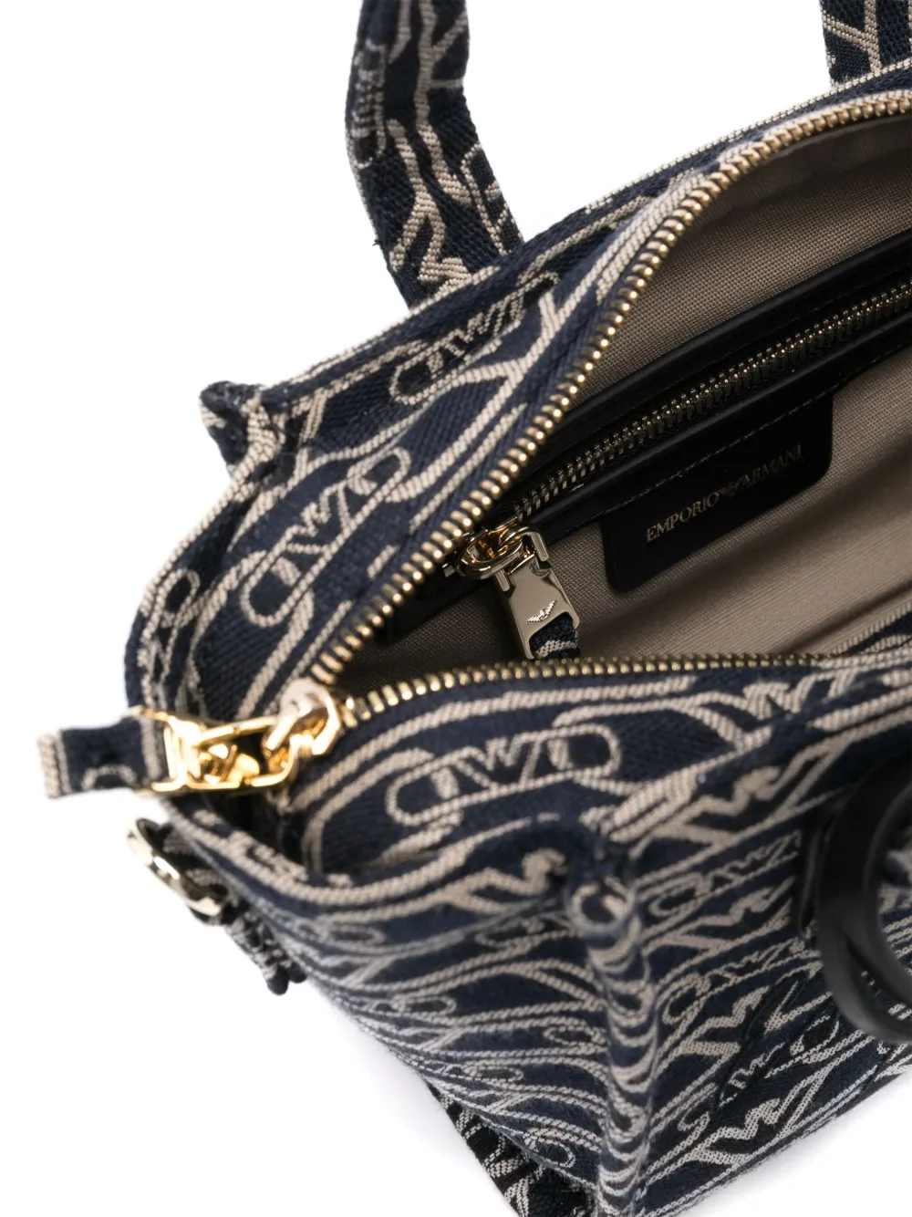 EMPORIO ARMANI MONOGRAM-JACQUARD TOTE BAG