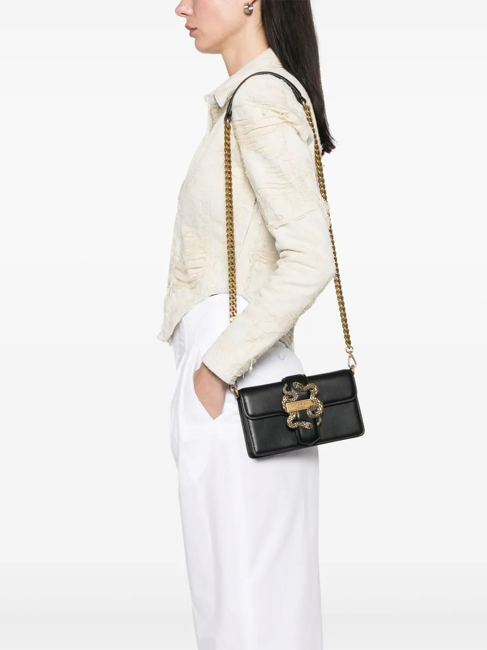 Just Cavalli Iconic Snakes schoudertas - Zwart