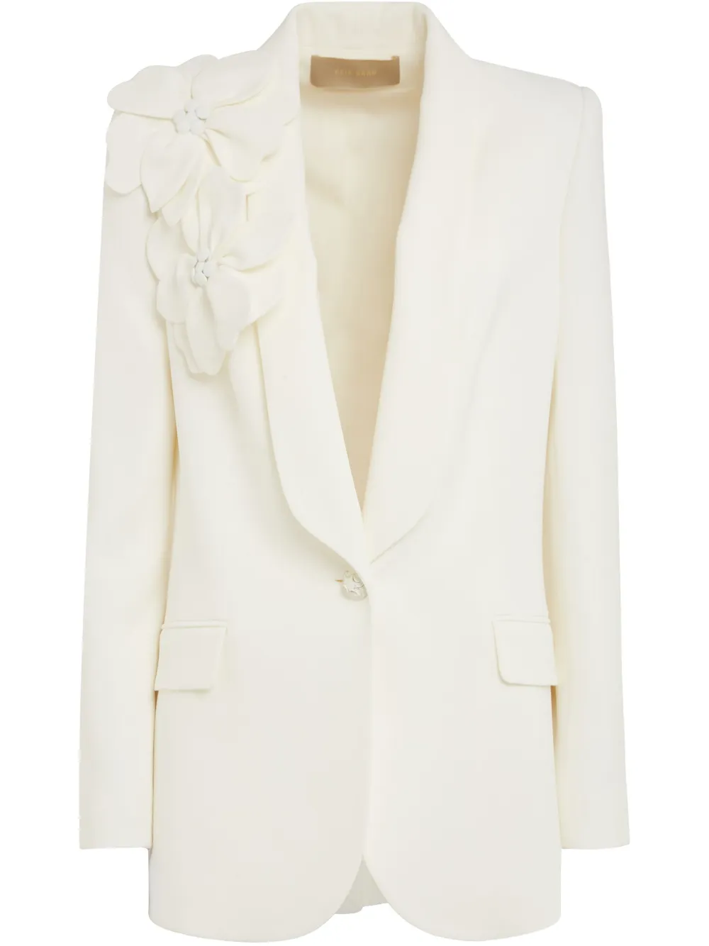 floral-appliqué blazer