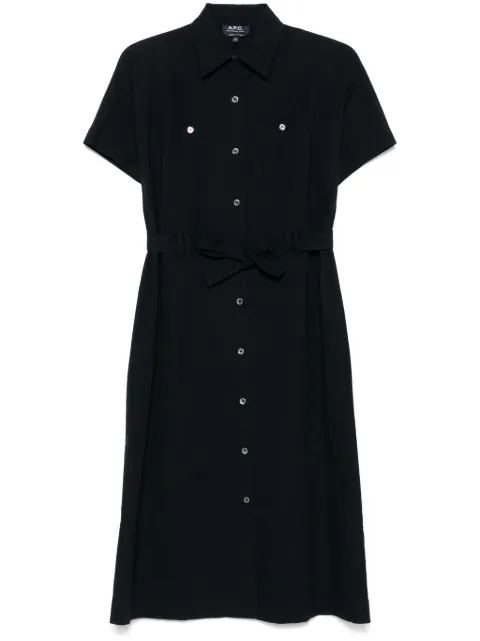 A.P.C. vestido midi a cuadros seersucker