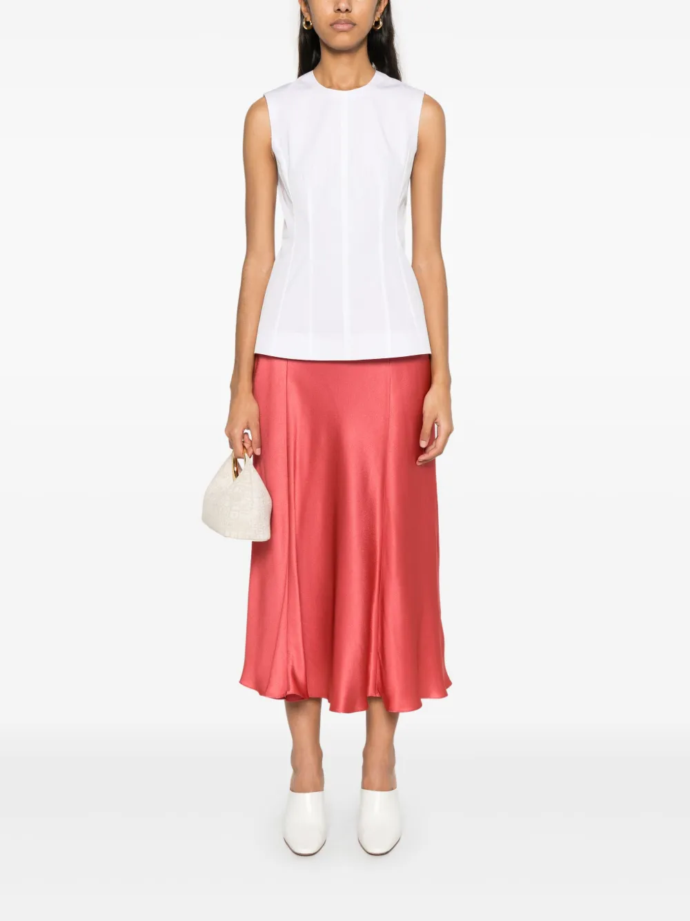 Alberta Ferretti Satijnen midi-rok - Roze