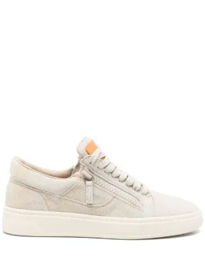 Giuseppe Zanotti GZ94 ダブルジップ ローカットスニーカー | ホワイト