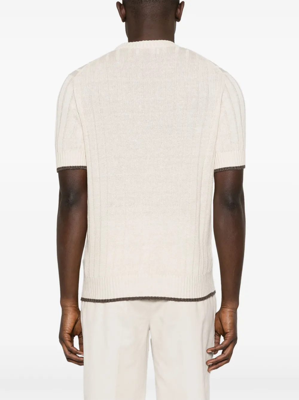 Brunello Cucinelli Geribbeld T-shirt Beige