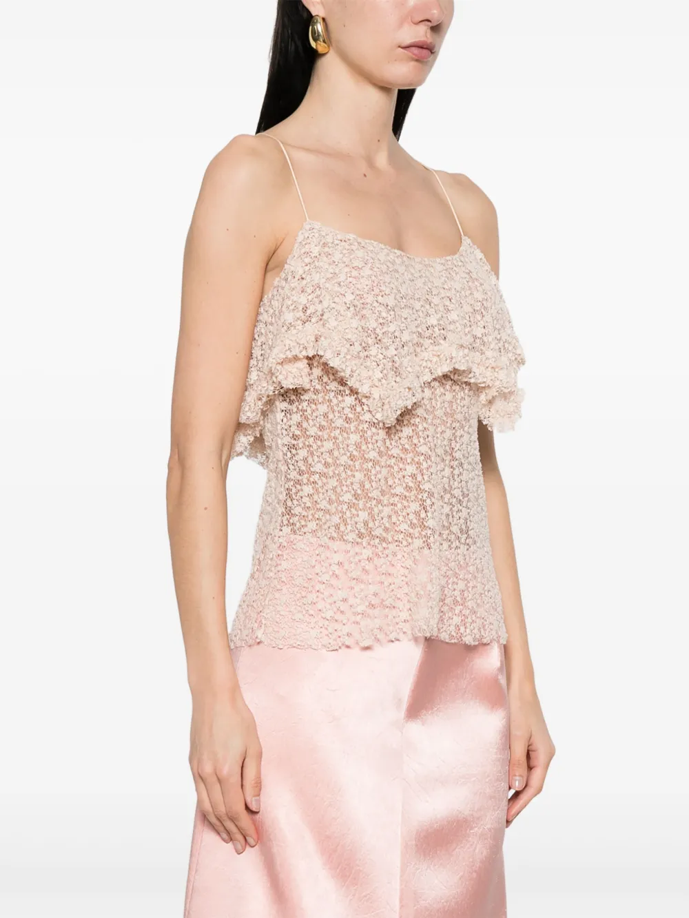 Philosophy Di Lorenzo Serafini Top met ruches en kant Roze