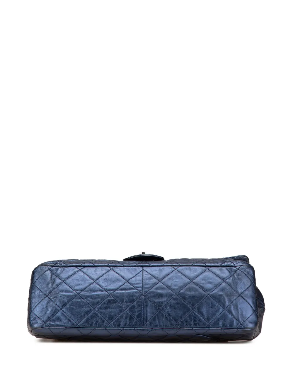 Pre-owned Chanel 2008-2009 Reissue 2.55 Aged Metallic Calfskin Flap 226 Shoulder Bag In Blue