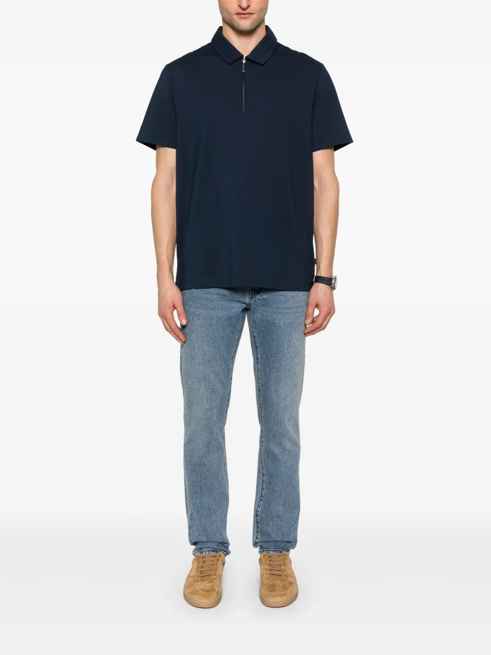 Michael Kors Poloshirt met rits - Blauw