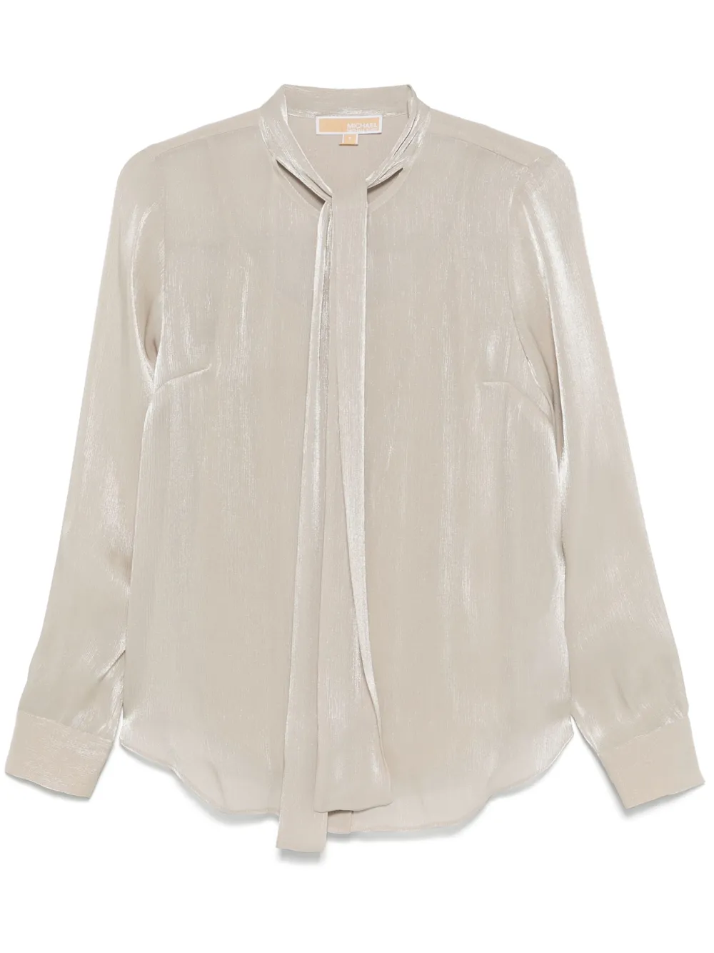 Michael Kors Gathered-tie Blouse In Neutrals