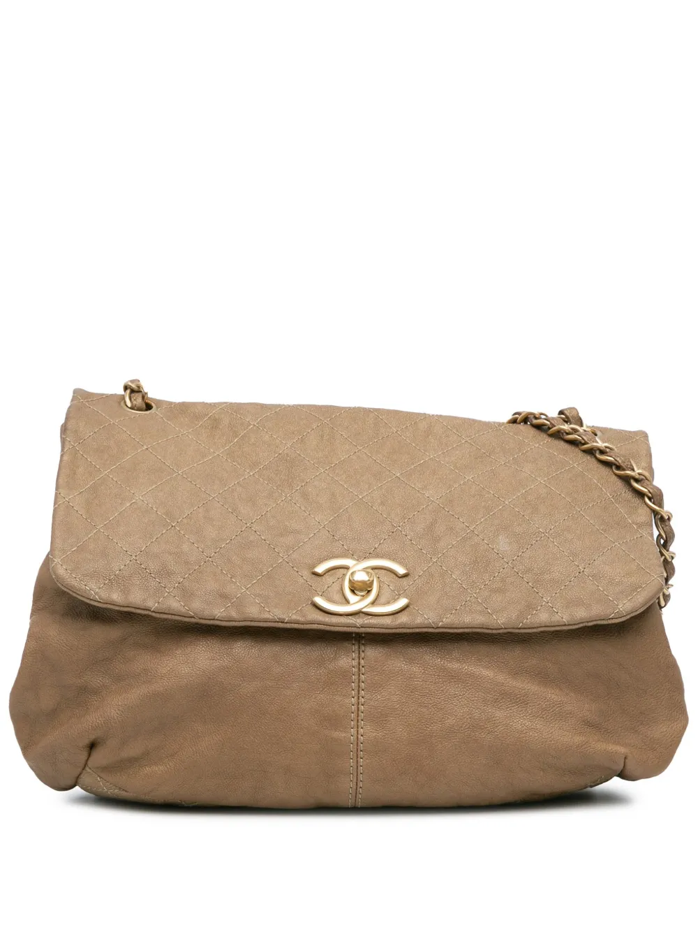 CHANEL Pre-Owned 2012-2013 メタリック グレインカーフ トリアノン メッセンジャー フラップ ショルダーバッグ - CHANEL Pre-Owned 2012-2013 メタリック グレインカーフ トリアノン メッセンジャー フラップ ショルダーバッグ -