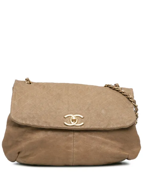 CHANEL Pre-Owned 2012-2013 Grained Metallic Calfskin Trianon Messenger Flap crossbody bag