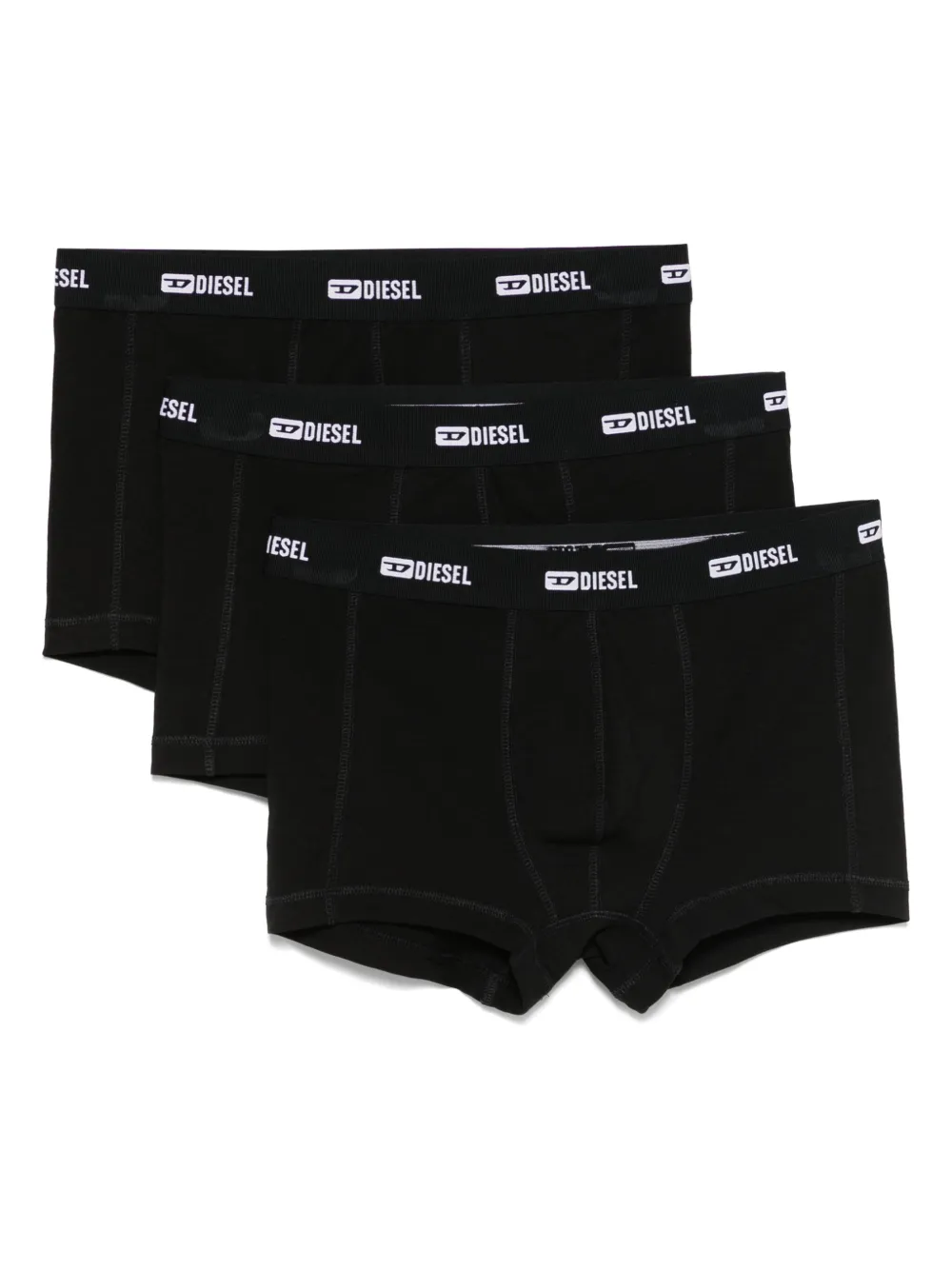 Diesel Drie boxershorts met logoprint Zwart