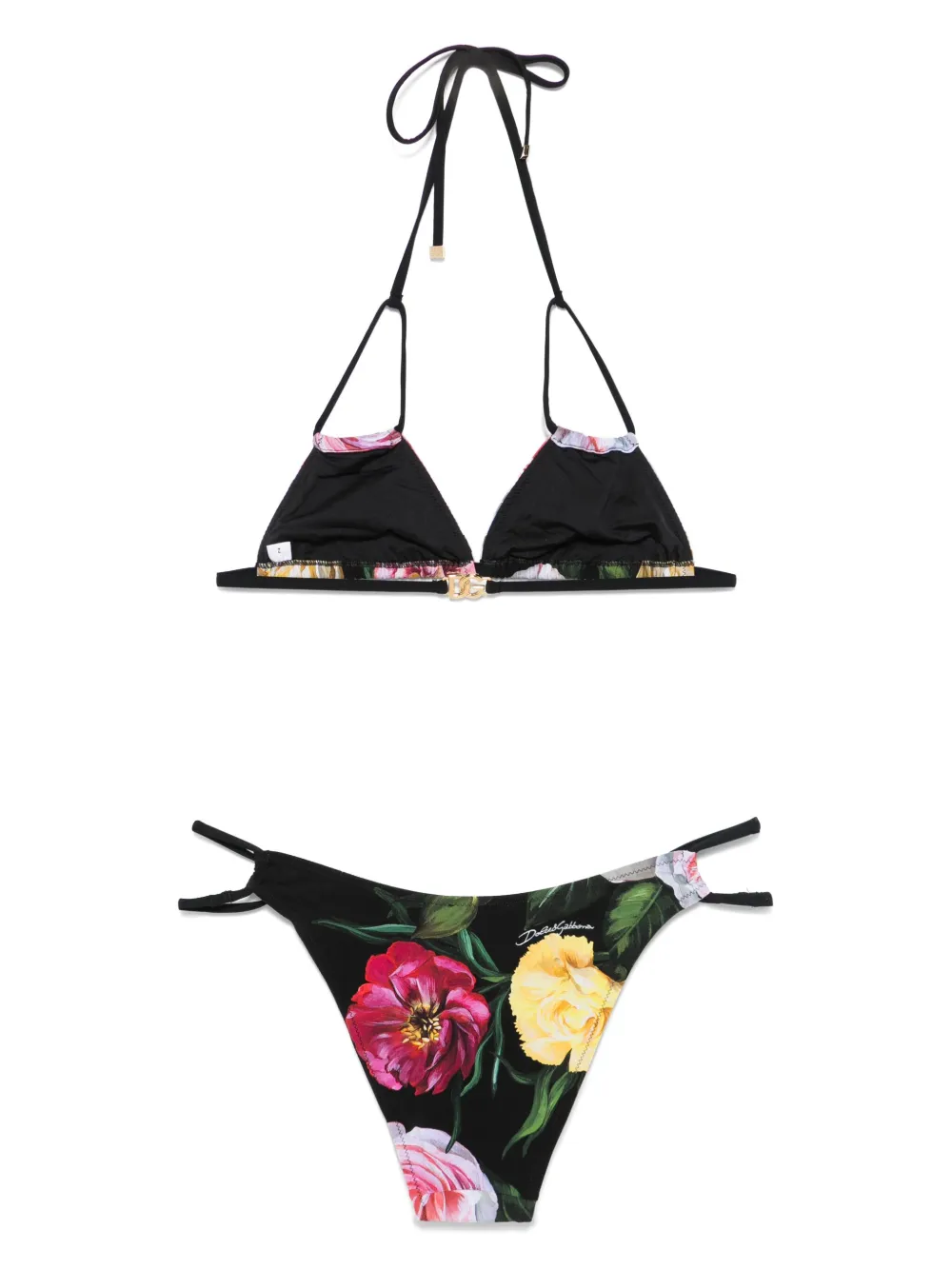 Dolce & Gabbana Bikini met bloemenprint - Zwart